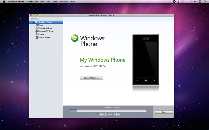 Download Windows Phone 7 Connector (for Mac)